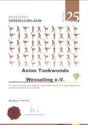 Aslan Taekwondo - ubiläum Bronze DTU